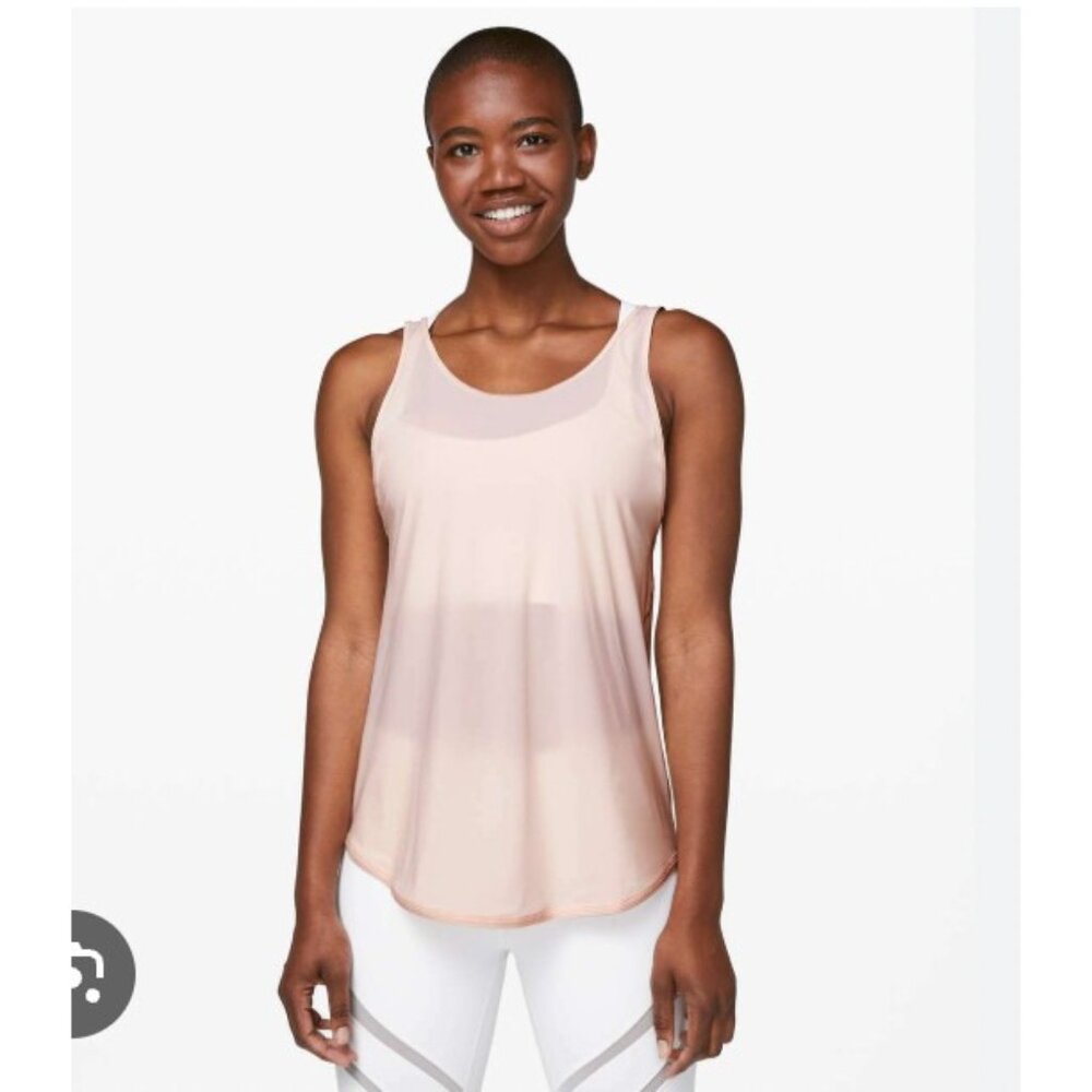 Lululemon Let It Slip Tank Top Womens 6 Pink Scoop Neck Relaxed Yoga Athletic